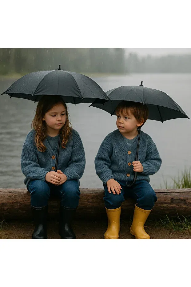 Детский кардиган оверсайз с деревянными пуговицами Nimini Kids, Indigo — фото 2