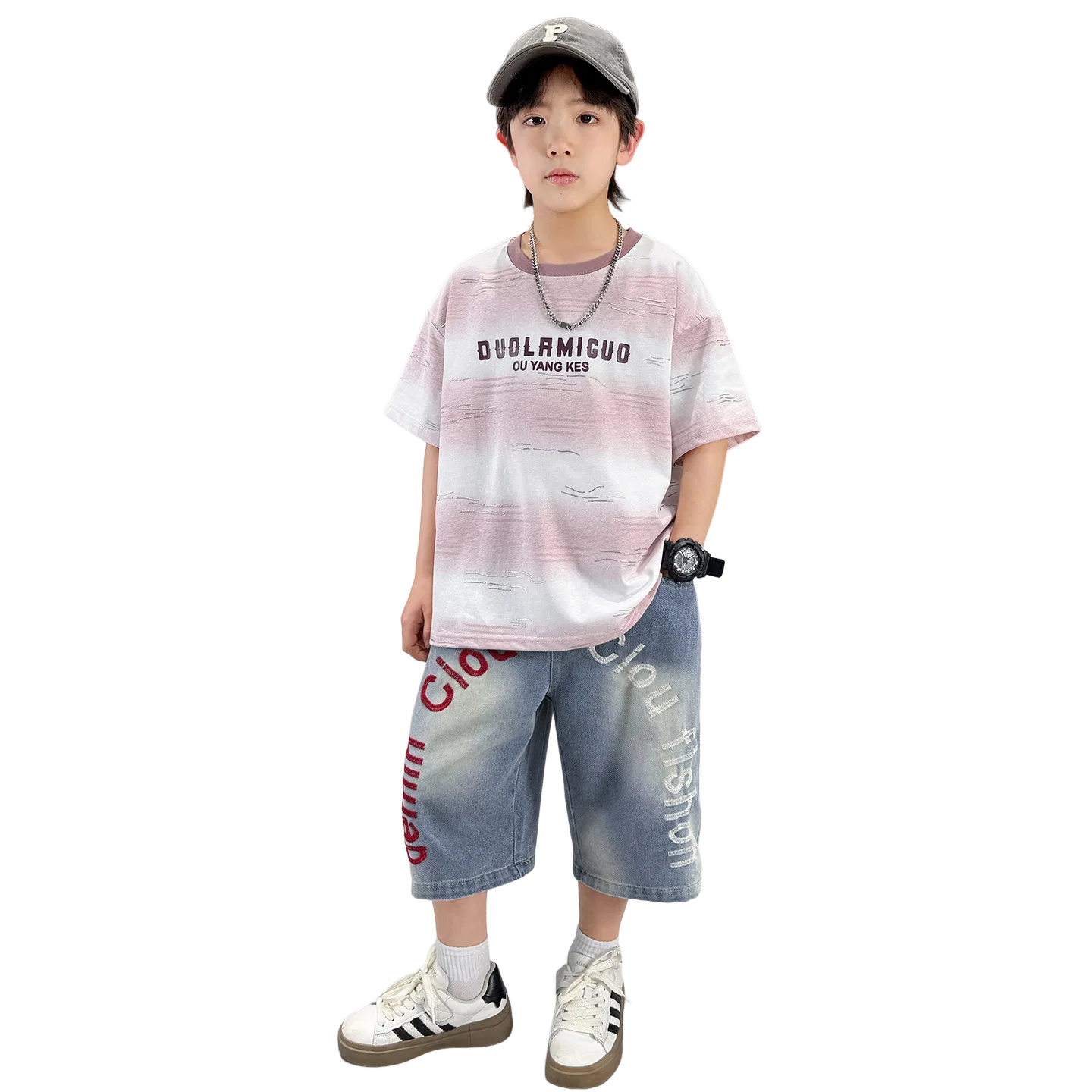 Детский комплект одежды для мальчиков с принтом Lanza, Pink