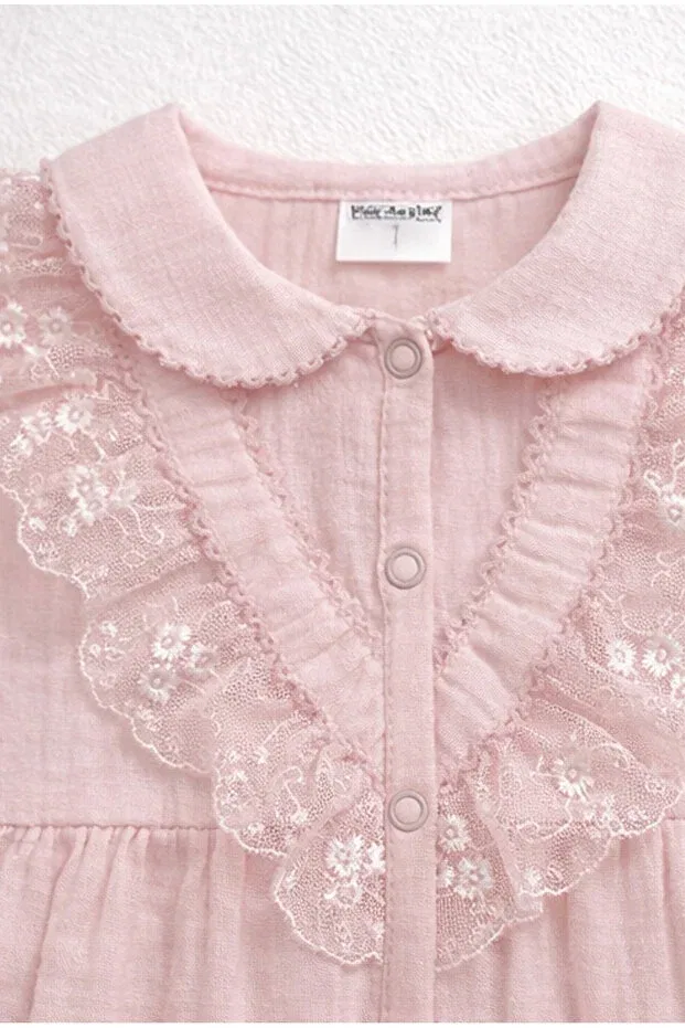 Детский комбинезон для девочек хлопковый Kardeşler Bebe, Pink — фото 2