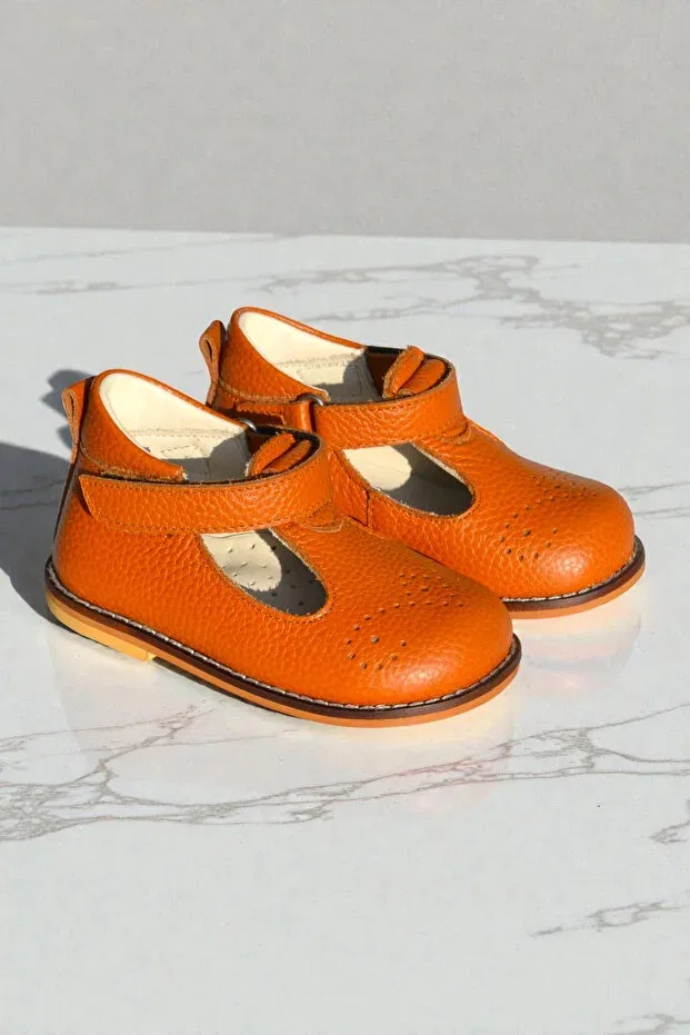 Детские туфли для девочек ортопедические Cevoclub Kids, Tan Color — фото 4