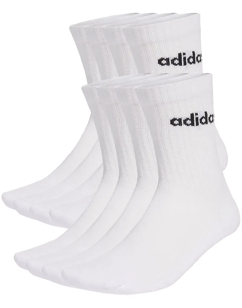 Носки высокие амортизированные Linear 10 пар Adidas Performance, белый/черный