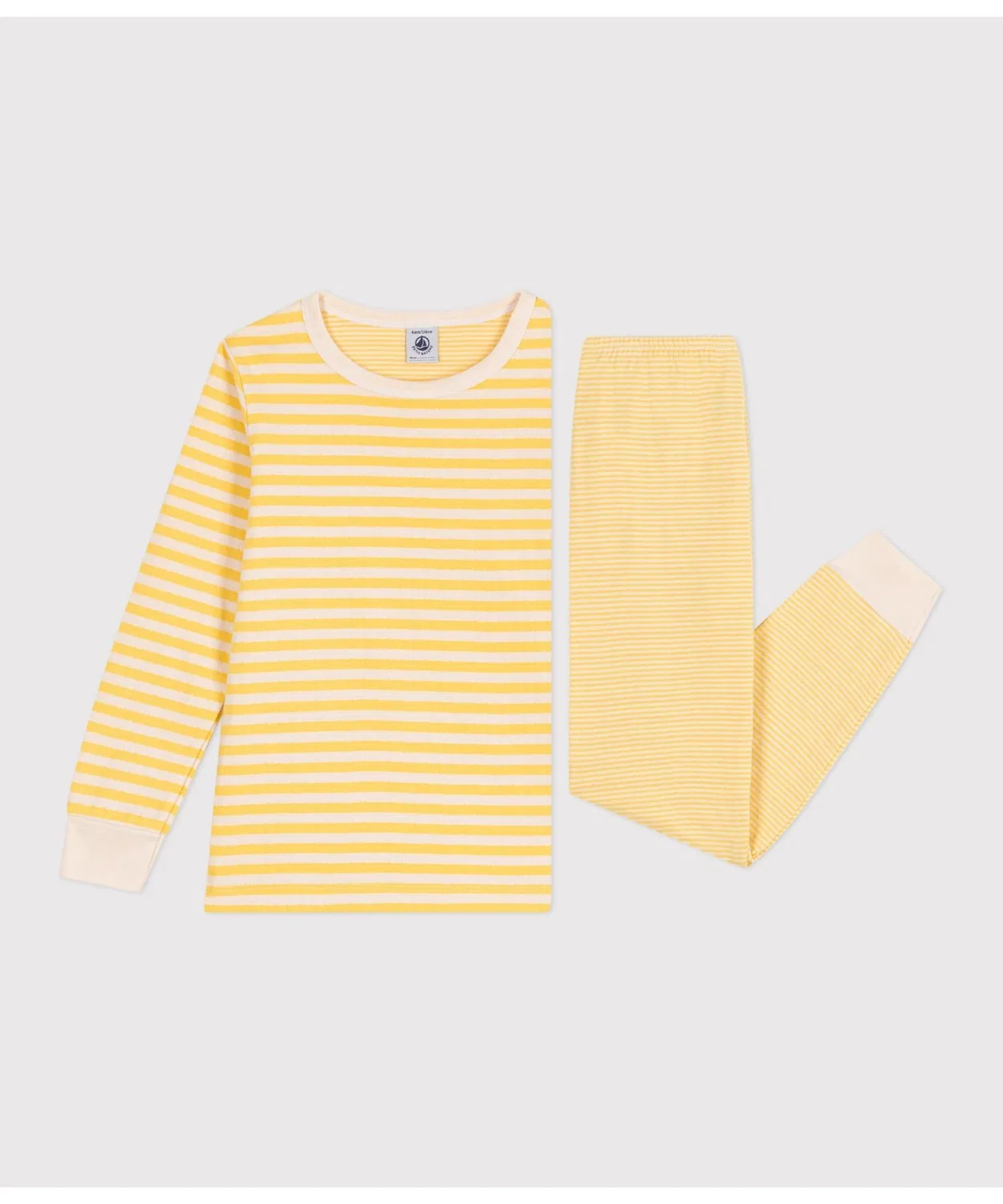 Детская длиннорукавная пижама PETIT BATEAU, Yellow — фото 2