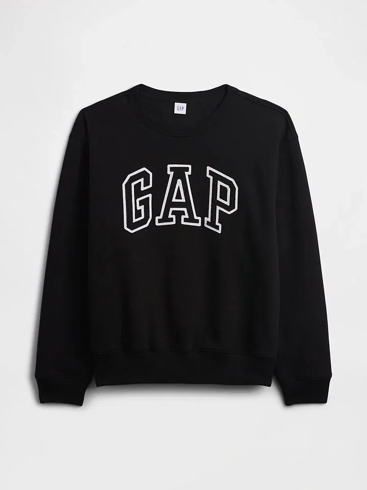 Женский свободный свитшот GAP, Black — фото 3