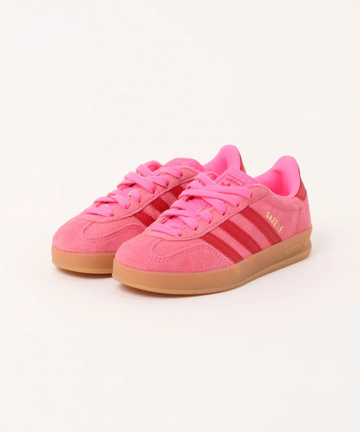 Детские кроссовки на шнуровке с полупрозрачной подошвой Gazelle Indoor Adidas, Pink