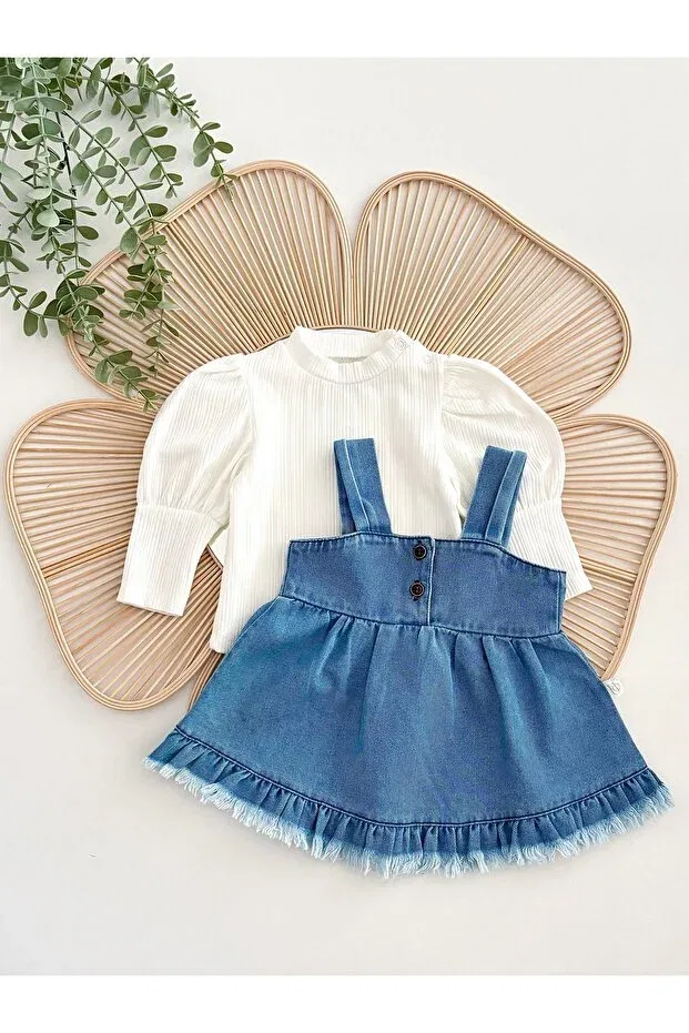 Детское платье-сарафан для девочек джинсовое с кисточками Jammybaby, Blue