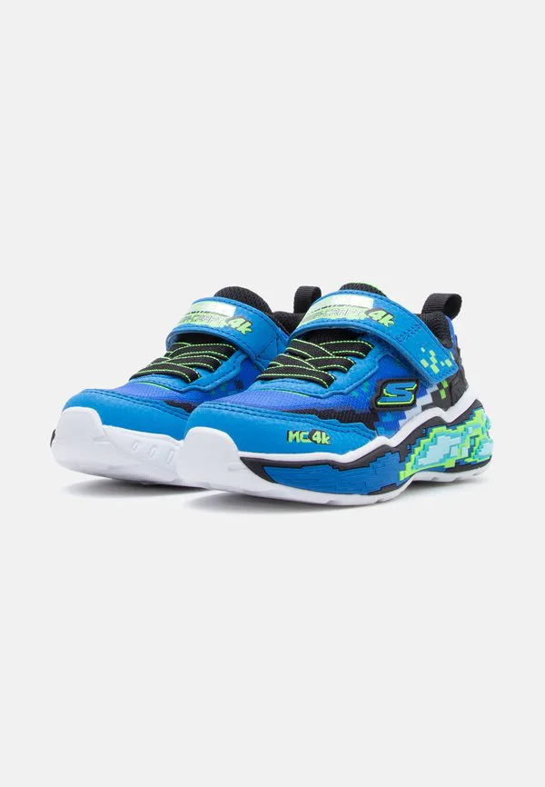 Низкие кроссовки mega scene Skechers, Blue/Black/Lime — фото 2