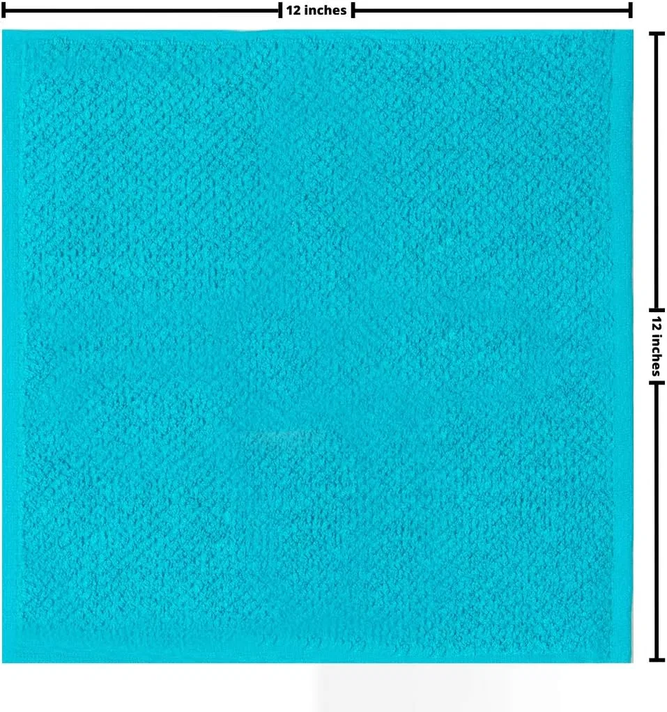 Набор мочалок Popcorn Fabric Wash Cloths Living Fashions, 24 шт, 12x12 дюймов, Teal, Cream, Taupe — фото 4