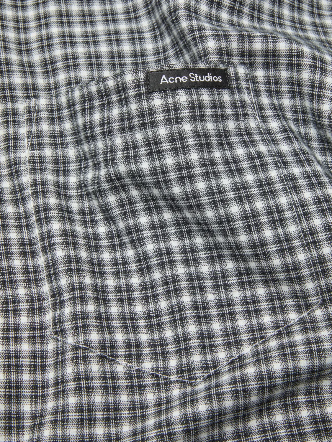 Рубашка с клетчатым узором Acne Studios, серый — фото 2