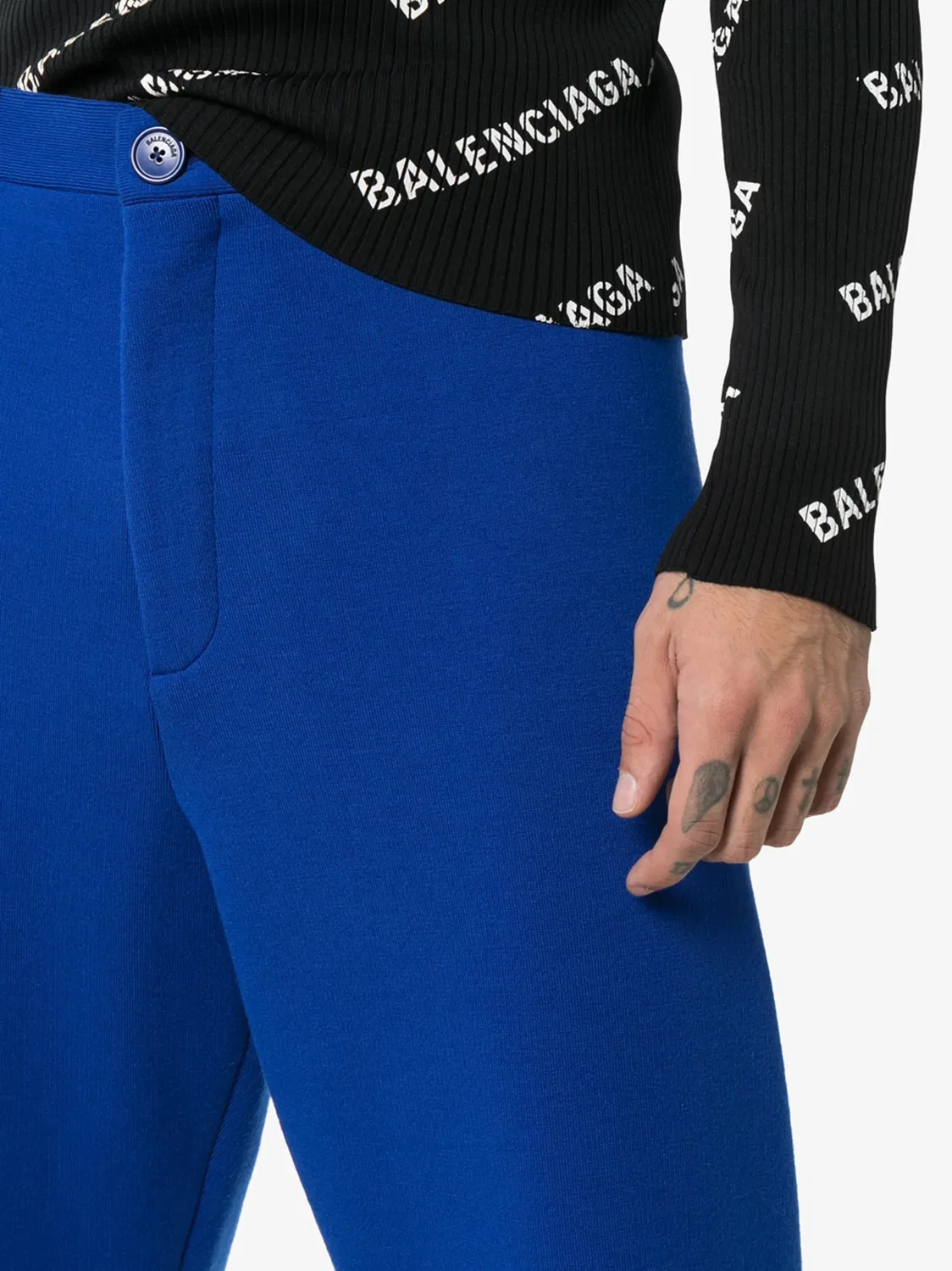Спортивные штаны с молнией и подтяжками Balenciaga, голубой — фото 2