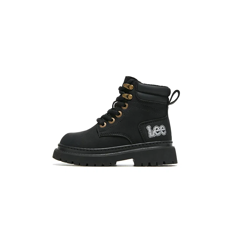 Детские кожаные ботинки с длинным рукавом, Black, Lee