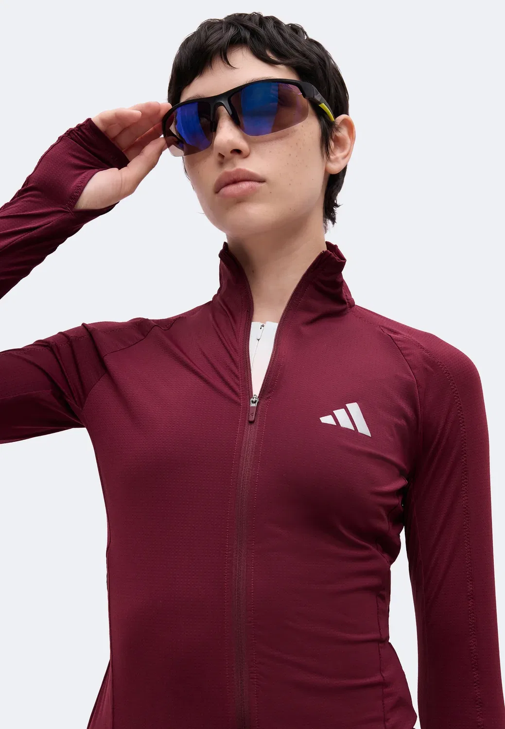Adi365 - беговая куртка Adidas Performance, Maroon — фото 4