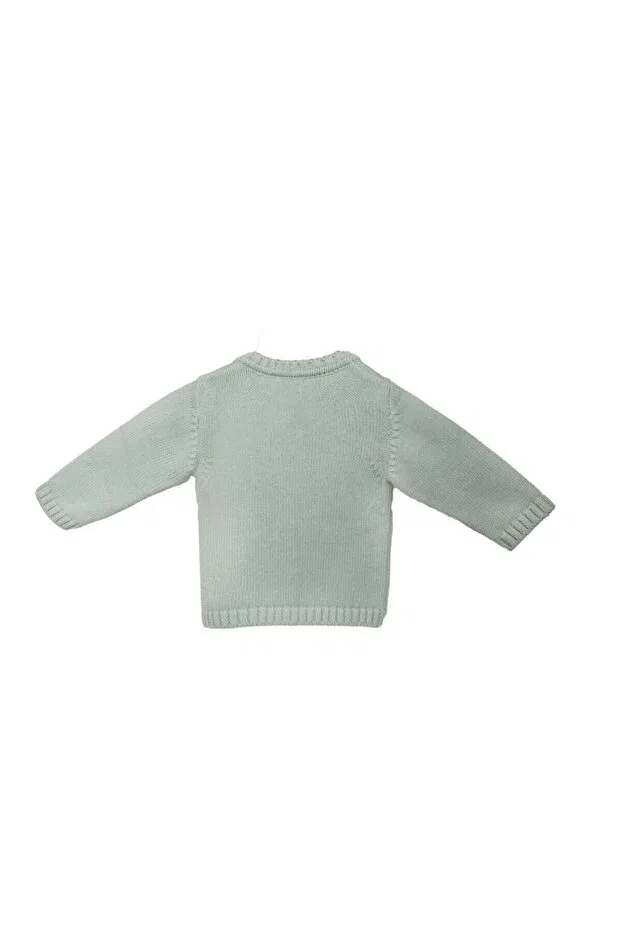 Детский кардиган органический с текстурой L L Louiou Baby Gifts, Mint Green — фото 4