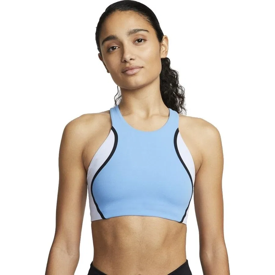 Спортивный бюстгальтер Nike Yoga Swoosh с средней поддержкой, Синий