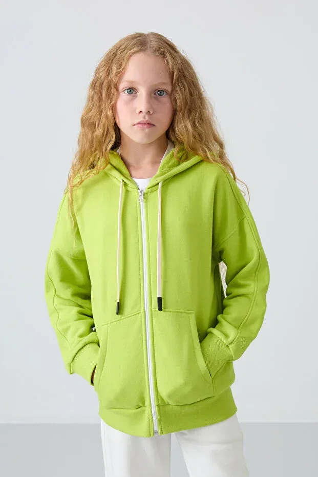 Детские свитшот для девочек с вышивкой Tommy Life, Lime Green