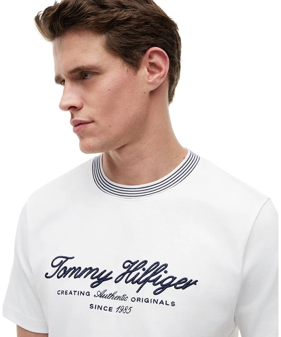 Футболка с контрастным воротником Tommy Hilfiger, White — фото 3