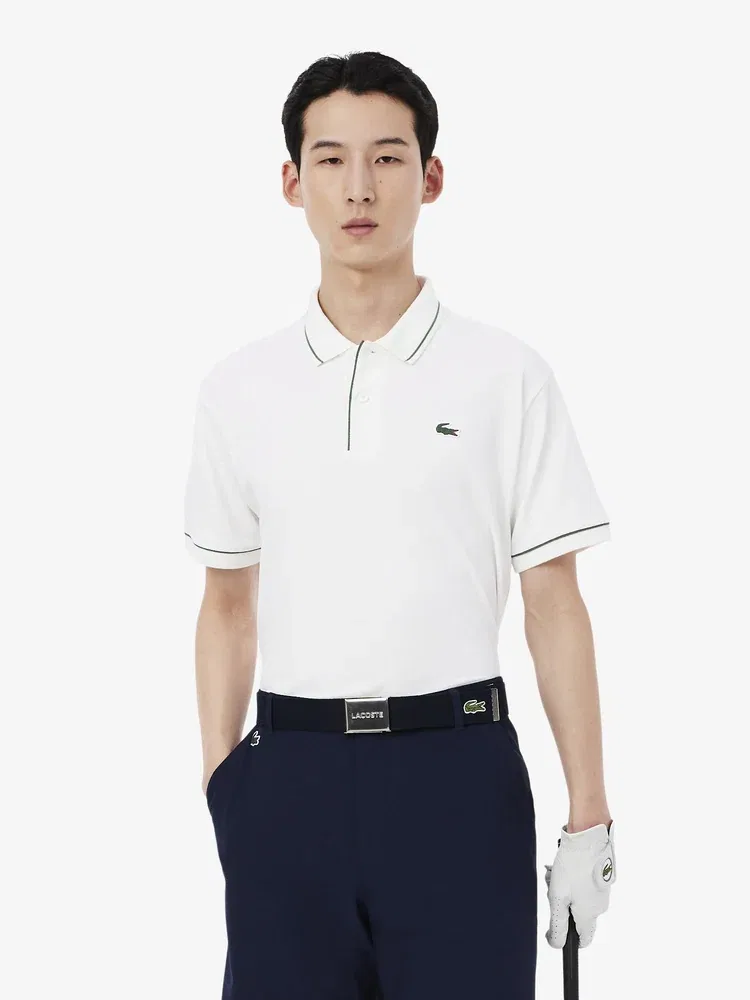 Футболка поло с цветной окантовкой LACOSTE, White