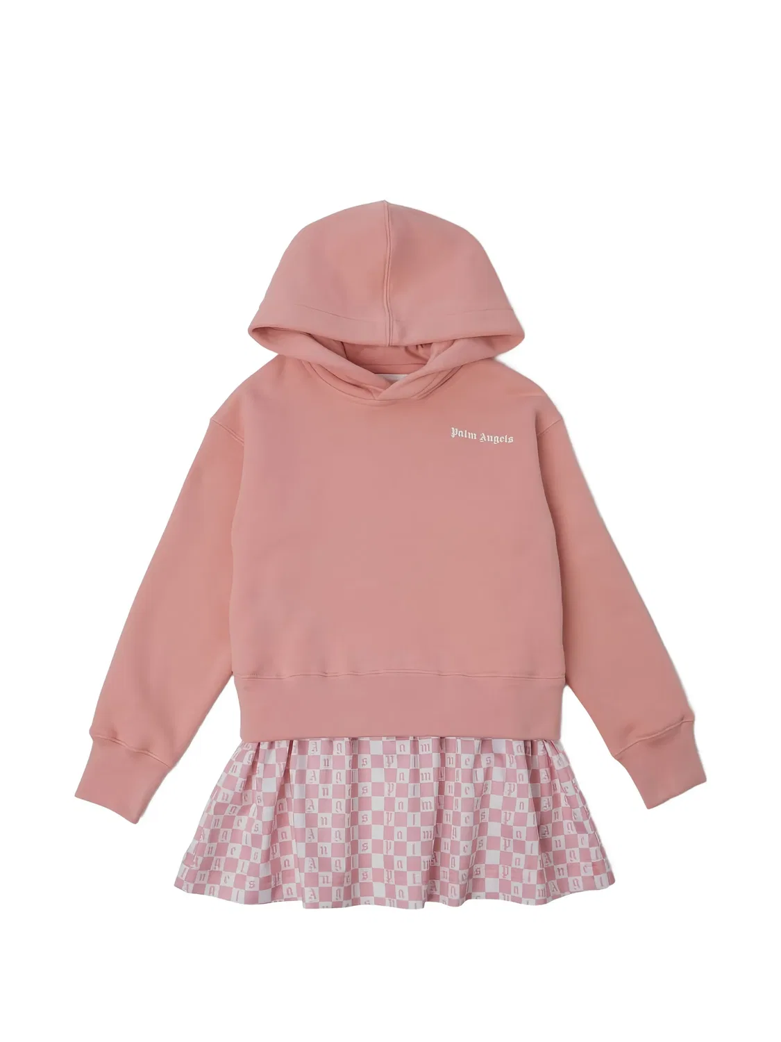 Клетчатое платье с логотипом Palm Angels Kids, розовый