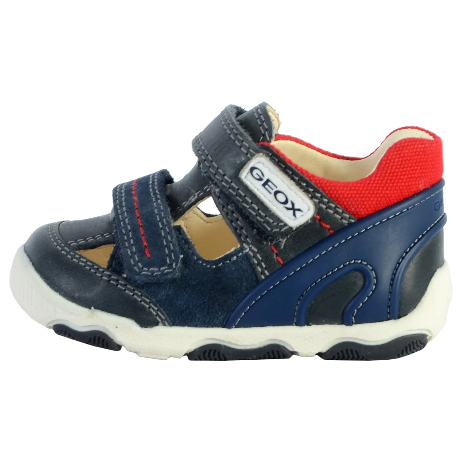 Кроссовки низкие детские из кожи, синий Geox