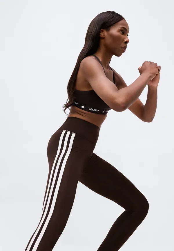 Леггинсы Optime Essentials для тренировок, 3 полоски, длина 7/8 Adidas Performance, белый — фото 4