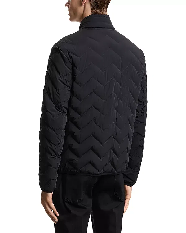 Мужская куртка с принтом Essential Chevron Quilted Jacket Emporio Armani, Black Beauty — фото 3