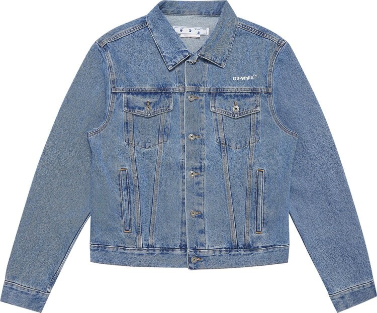 

Куртка Off-White Diag Tab Slim Denim Jacket 'Blue/White', синий