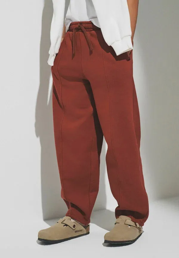 Брюки из хлопка и полиэстера Barrel Leg Joggers, The Set, brown/ecru, коричневый — фото 2