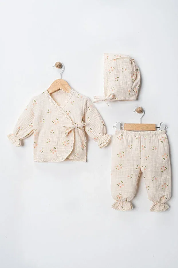 Детский комплект из органического хлопка Petite Furyatex, Cream Floral