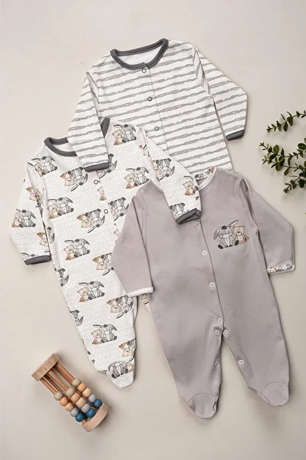 Детский комплект боди-комбинезонов с принтом Defne Lina Baby, Multicolor