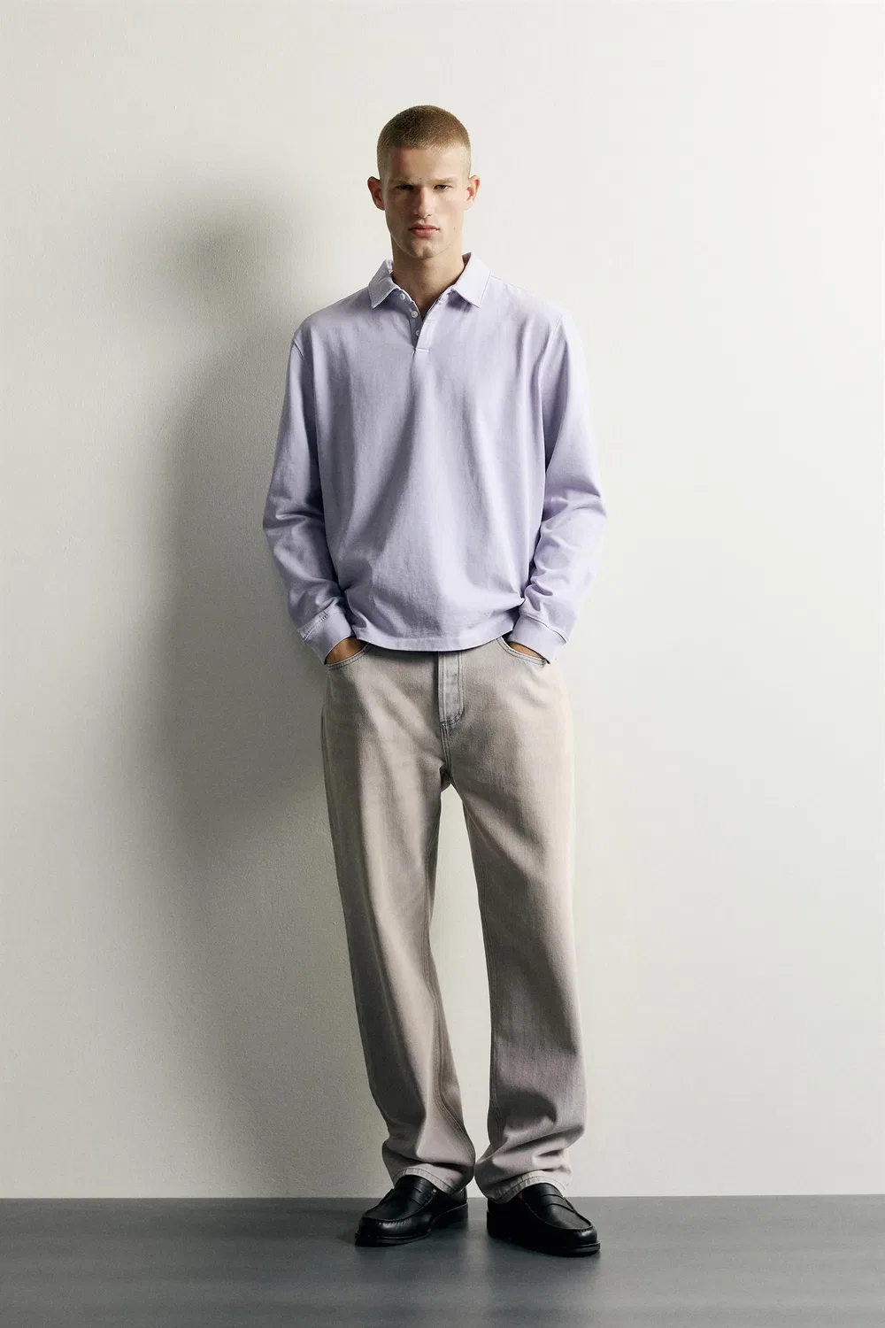 Толстовка-поло стандартного кроя ZARA, Blue/Lavender