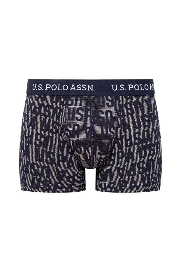Мужские боксеры хлопковые 3 шт U.S. Polo Assn., Indigo-Blue-Printed — фото 3