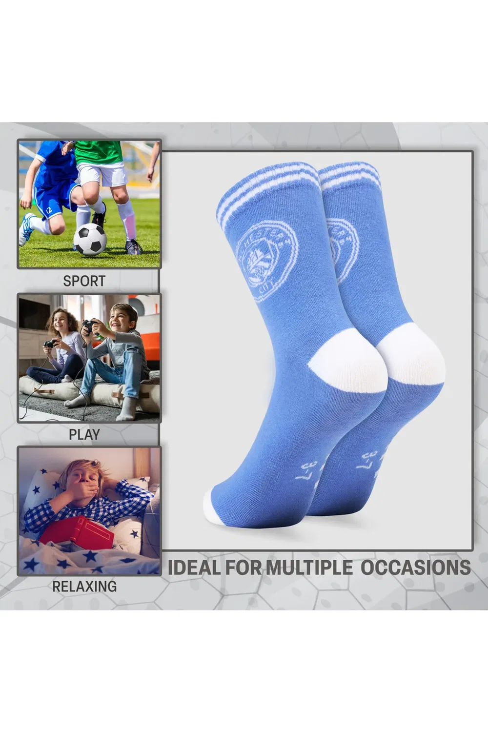 Детские носки 2 шт. с мини-мячом Manchester City Fc, Multi — фото 4