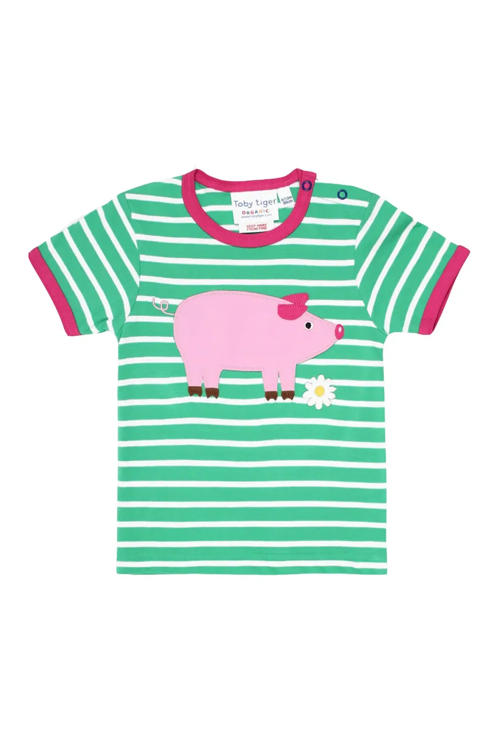 Детская футболка с аппликацией Pig с коротким рукавом Toby Tiger, Multi