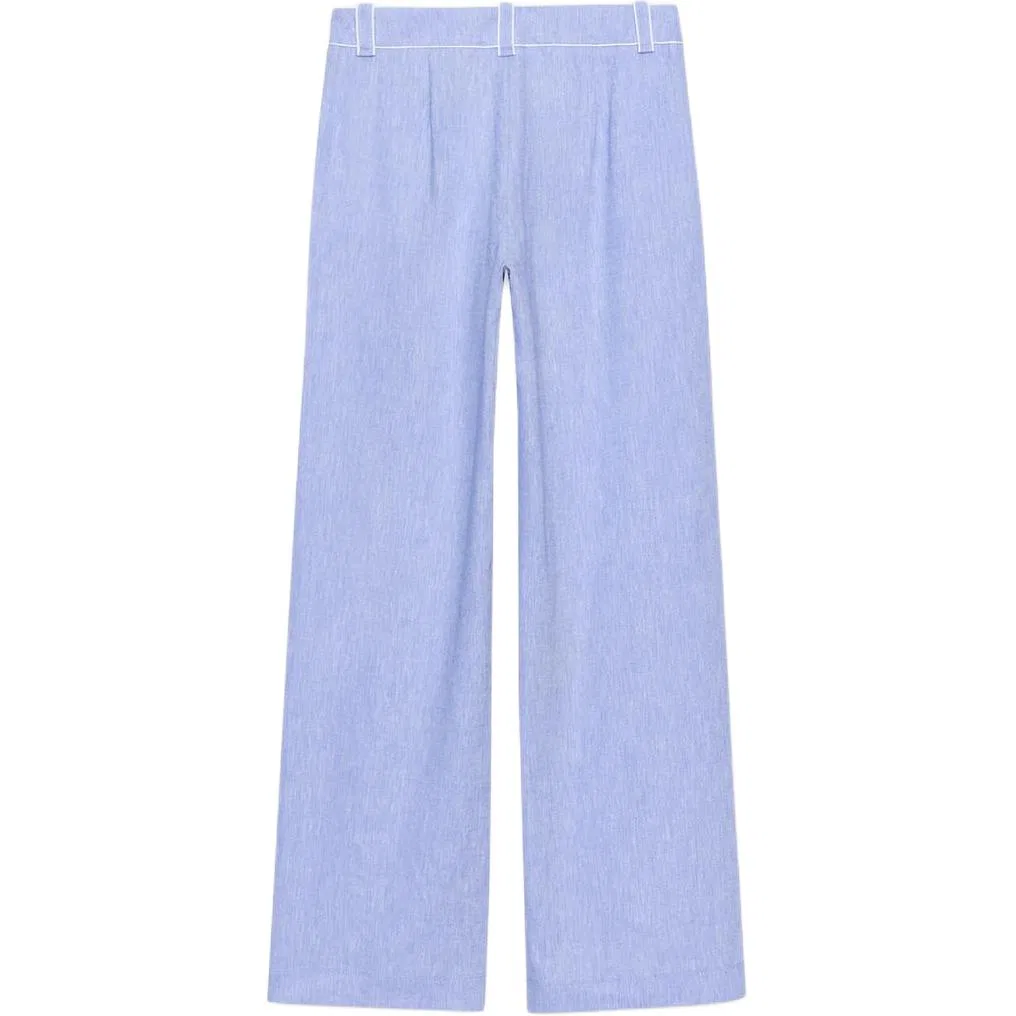 Женские повседневные брюки прямого кроя Light Blue ZARA, Light Blue — фото 3