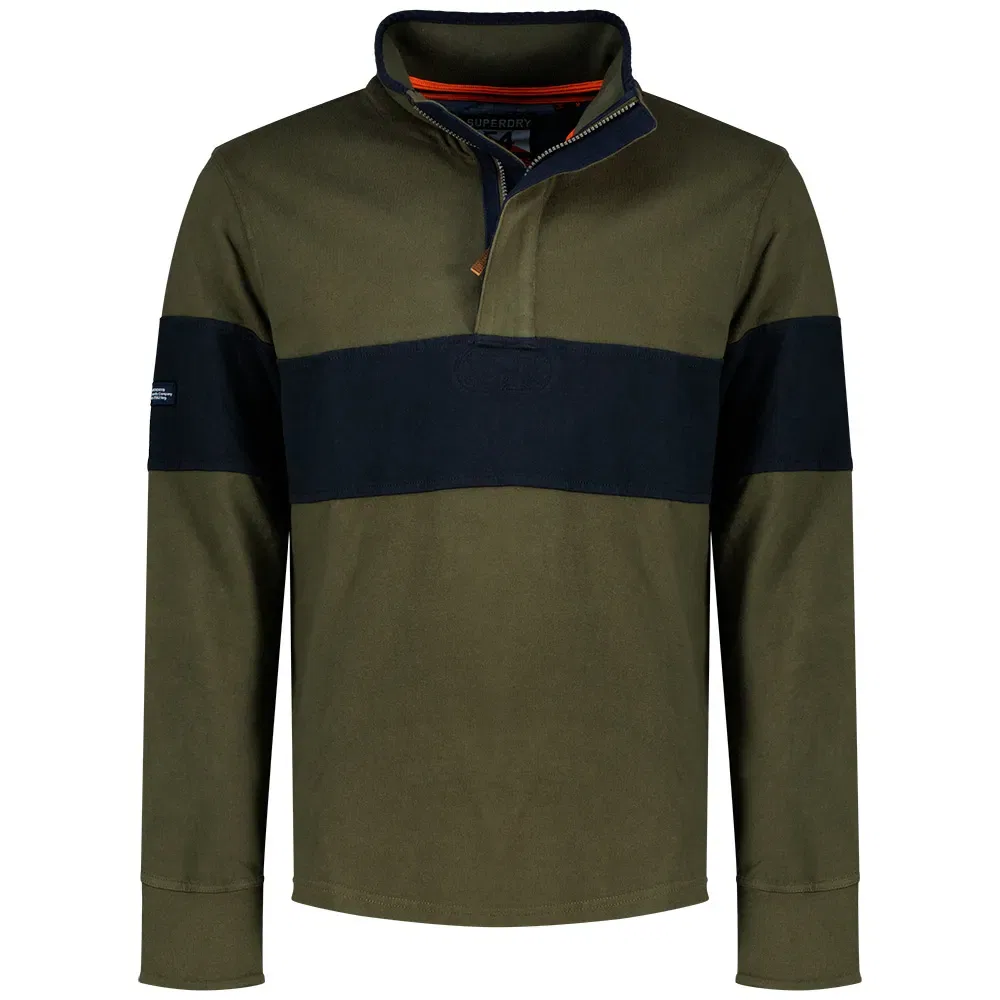 Мужское поло с длинным рукавом Classic Rugby Henley Superdry, Green