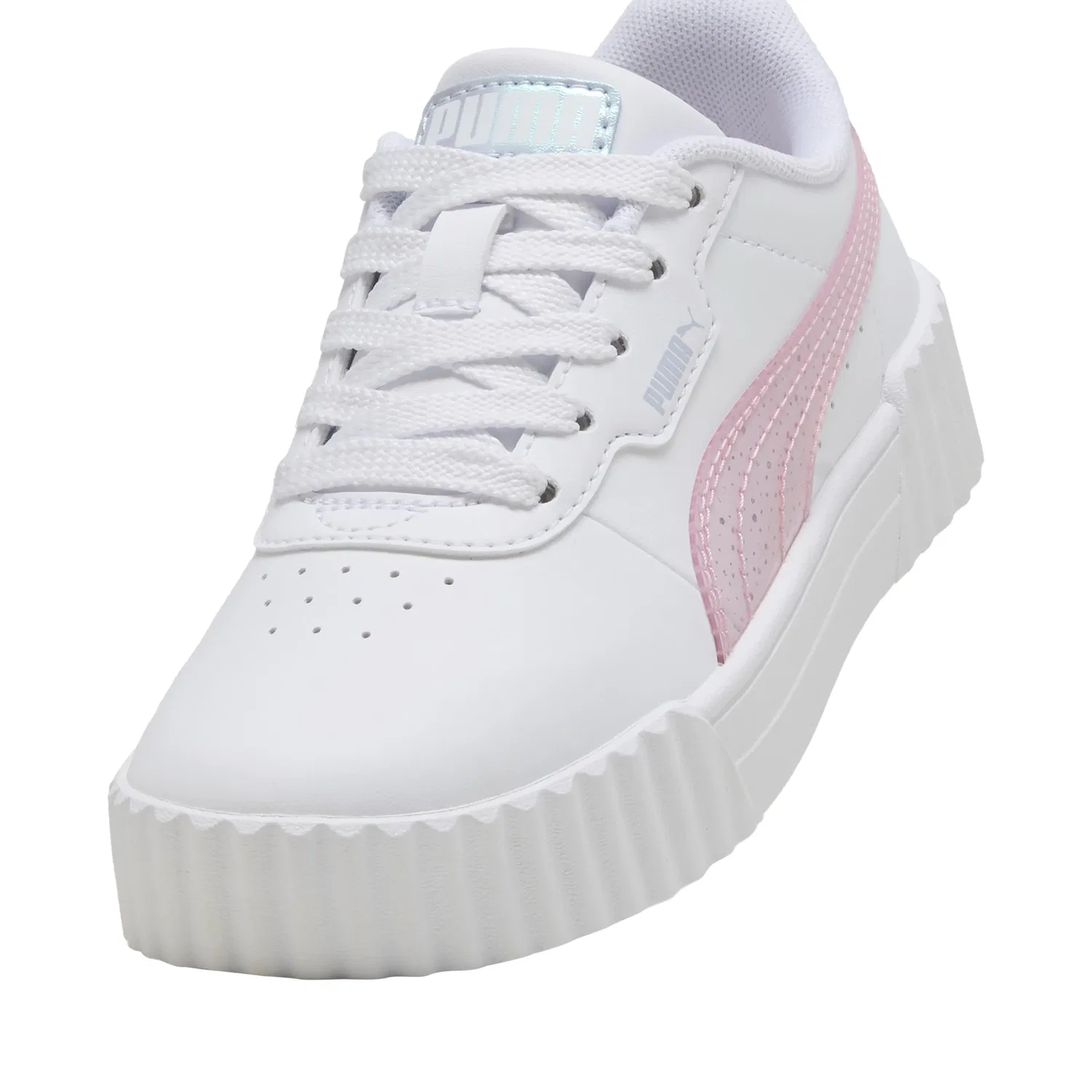 Кроссовки низкие на шнуровке Carina 3.0 Blurry Dreams Jr. Puma, белый — фото 4