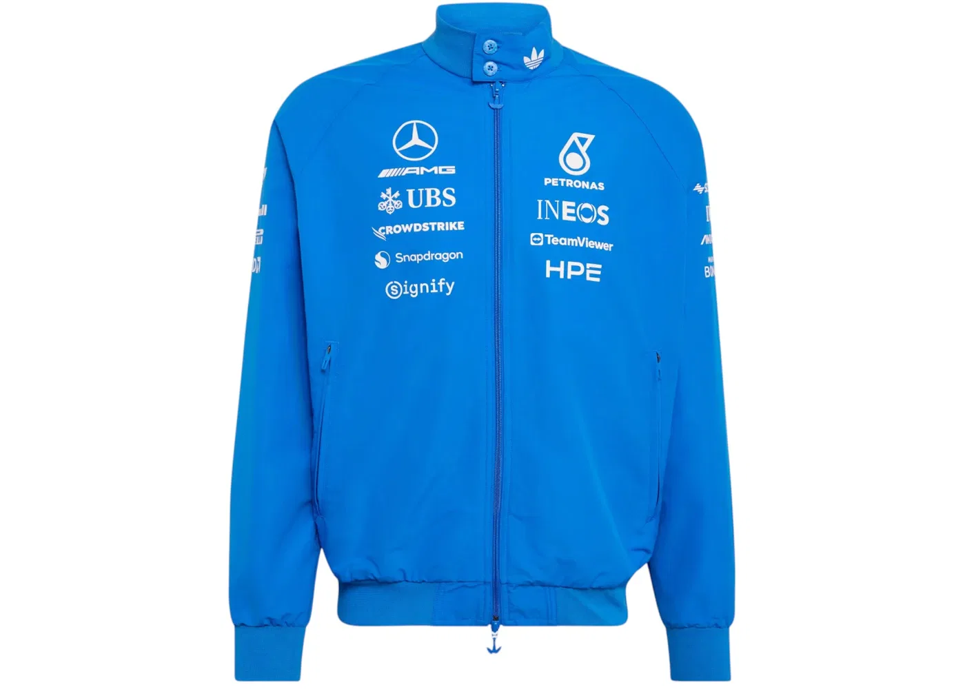 Мужская куртка-ветровка Mercedes AMG Petronas Blue Wonder Driver Harrington Jacket Adidas, Blue