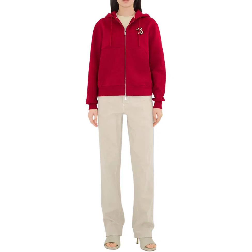 Свитшот Burberry B Snake Zip Hoodie, женский, красный — фото 3