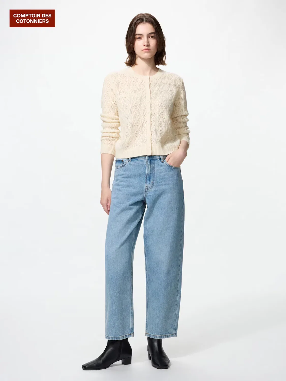 Джинсы Uniqlo, бойфренд, синий