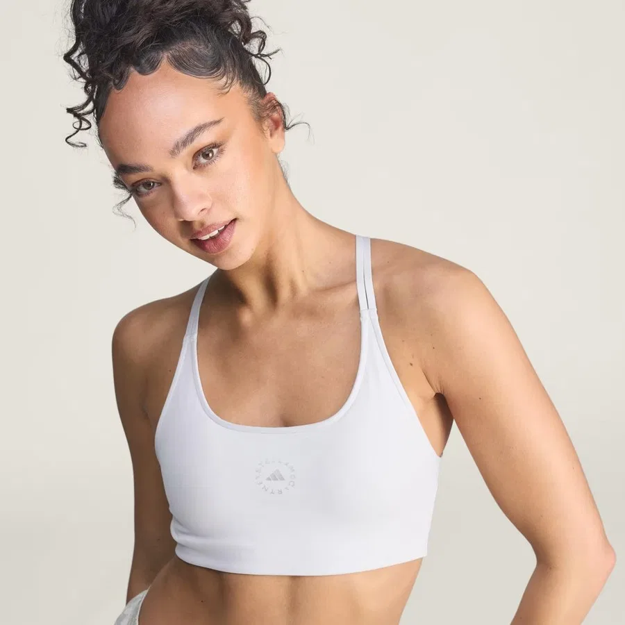 Бюстгальтер спортивный с кроем мини By Stella McCartney Running, adidas, Белый