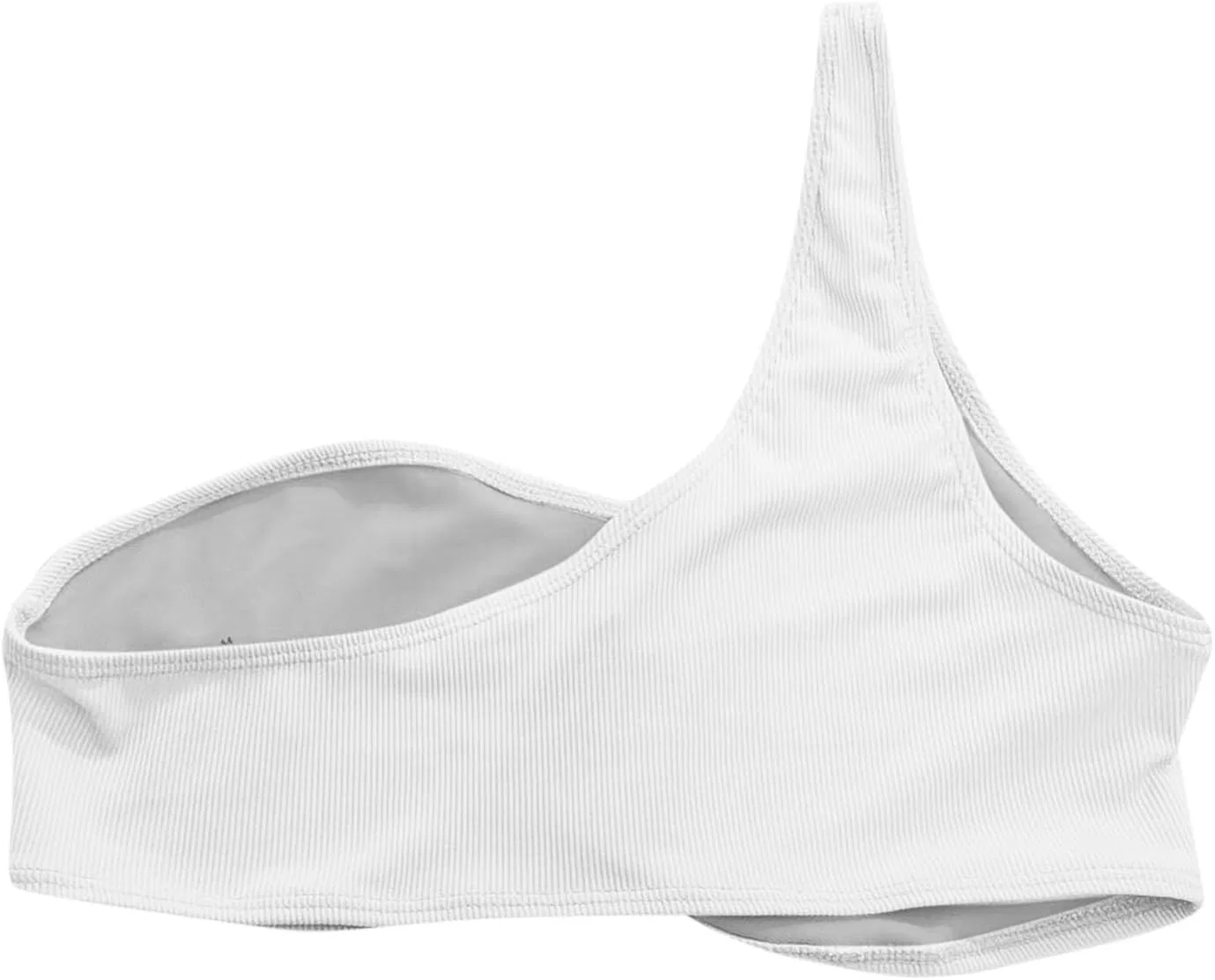 Женский бикини с одним плечом и кольцом O-Ring, White — фото 4