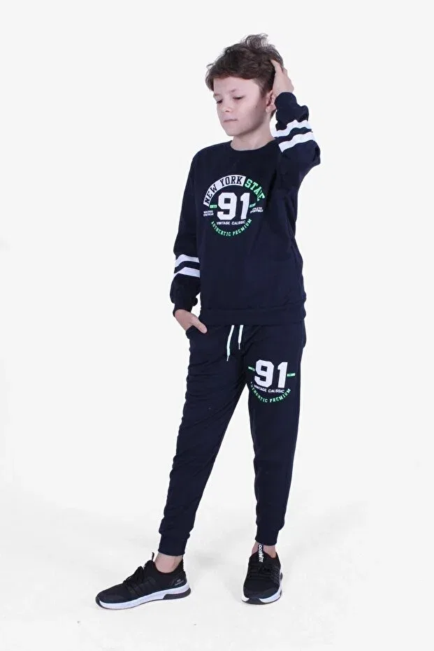 Детский спортивный костюм для мальчиков с принтом Fyk Collection, Black — фото 2