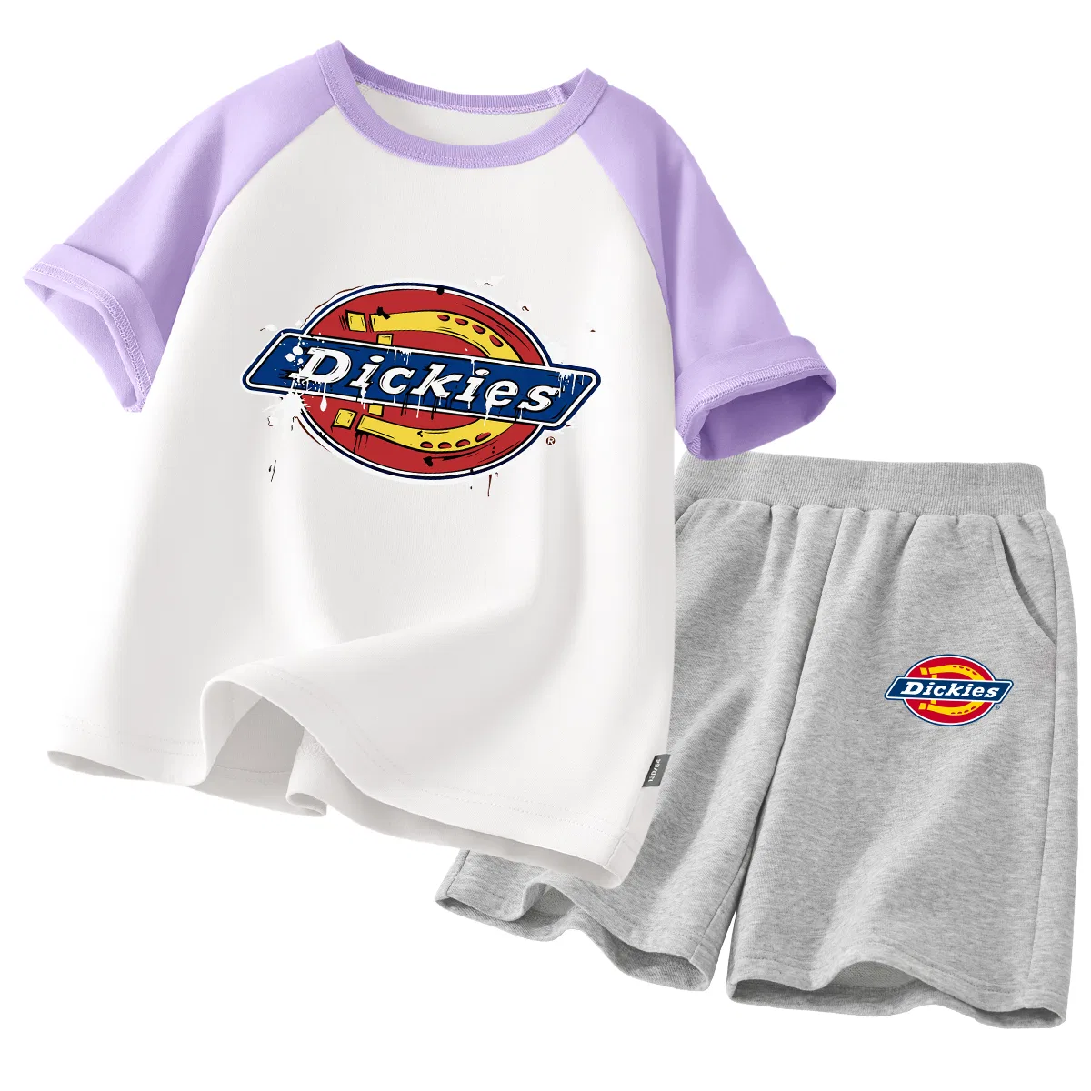 Детский спортивный комплект с принтом S Graffiti Ink Purple White+S Logo K Gray Dickies, Purple White