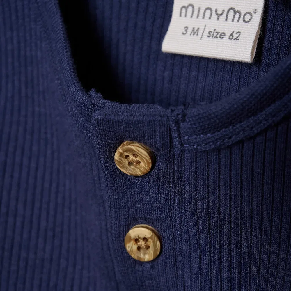 Боди с длинным рукавом Body LS Rib Minymo, синий — фото 3