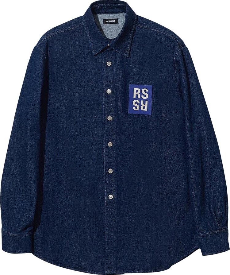 

Рубашка Raf Simons Logo Patch Denim Shirt 'Blue', синий