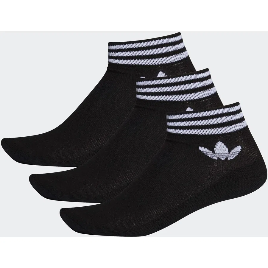 Комплект носков с принтом Trefoil Ankle adidas, Черный