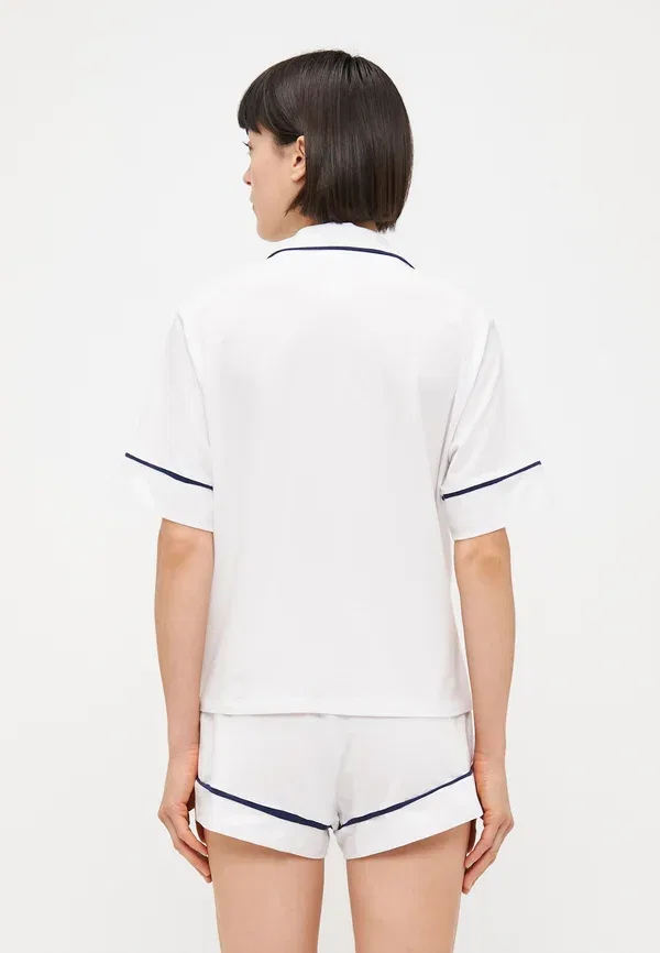 Пижама-комплект с коротким рукавом из хлопка и лиоцелла Polo Ralph Lauren, белый — фото 3