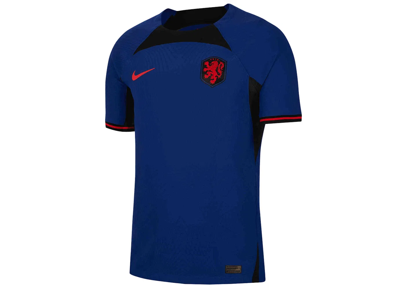 Мужская футбольная футболка с длинным рукавом Nike Netherlands 2022/23 Match Away Dri-FIT ADV, Deep Royal Blue/Black/Habanero Red