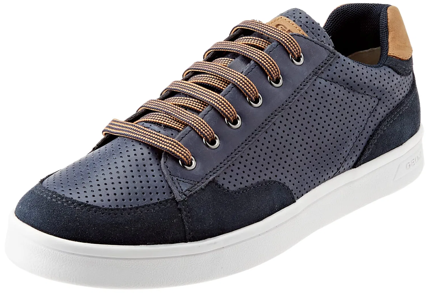 Детские кроссовки для мальчиков с кожаным верхом J Djrock Boy B Geox, Blue Brown Navy Cognac