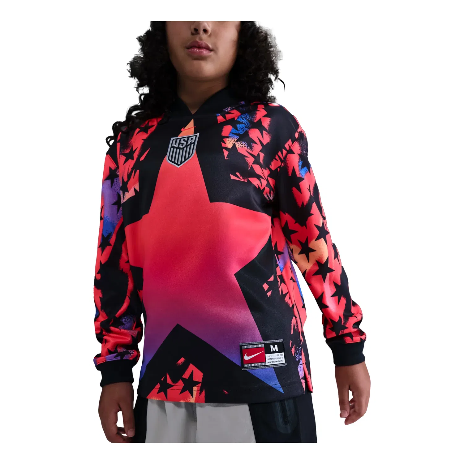 Детская футболка-джерси с длинным рукавом Nike USMNT Hollywood Keeper Dri-FIT, черный