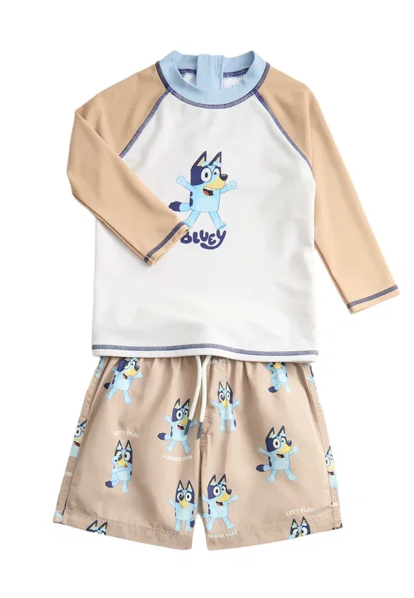 Комплект из футболки и шорт с принтом Bluey, Marks & Spencer, Brown Mix, коричневый